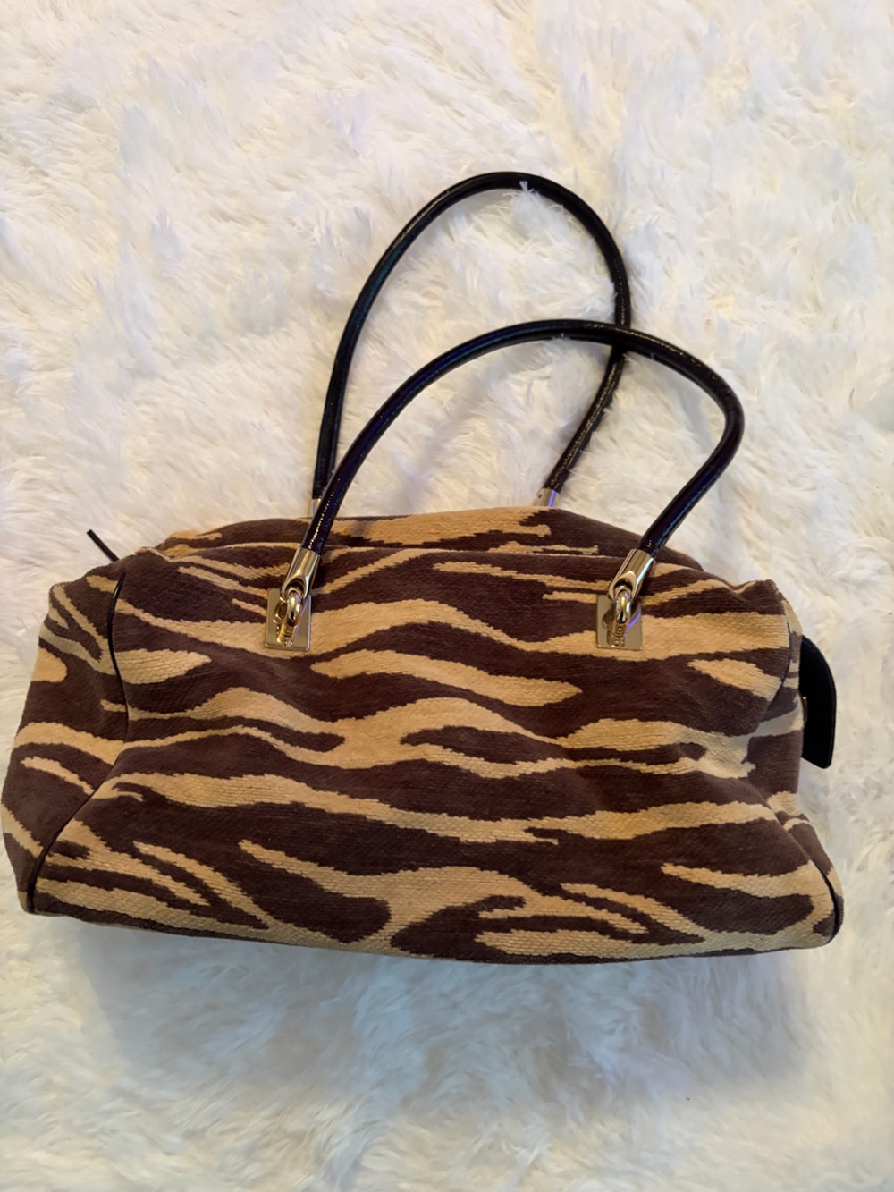 Kate Spade Brown and Tan Zebra-Print Women’s Tote Bag